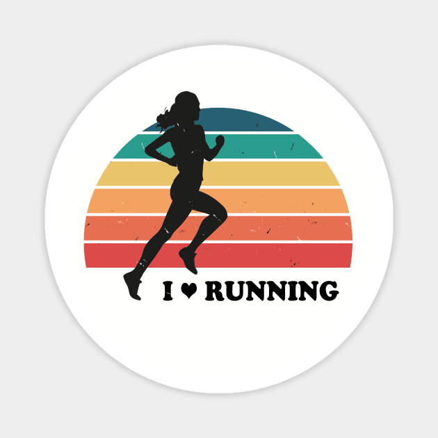 I love running Magnet by Kingrocker Clothing